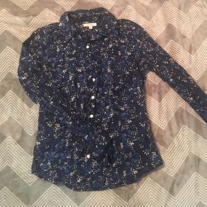 dELiA*s Button up long sleeve floral top